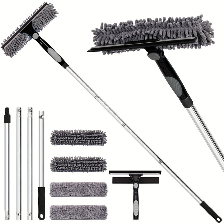 Lisslune | Crystal Clear Window Cleaner – Professional 2-in-1 Telescopic Window and Glass Cleaning System