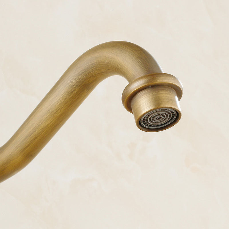 Lisslune | Vintage Bathtub Faucet with Two Cross Handles Made of Pure Copper Wall-Mounted Fixture