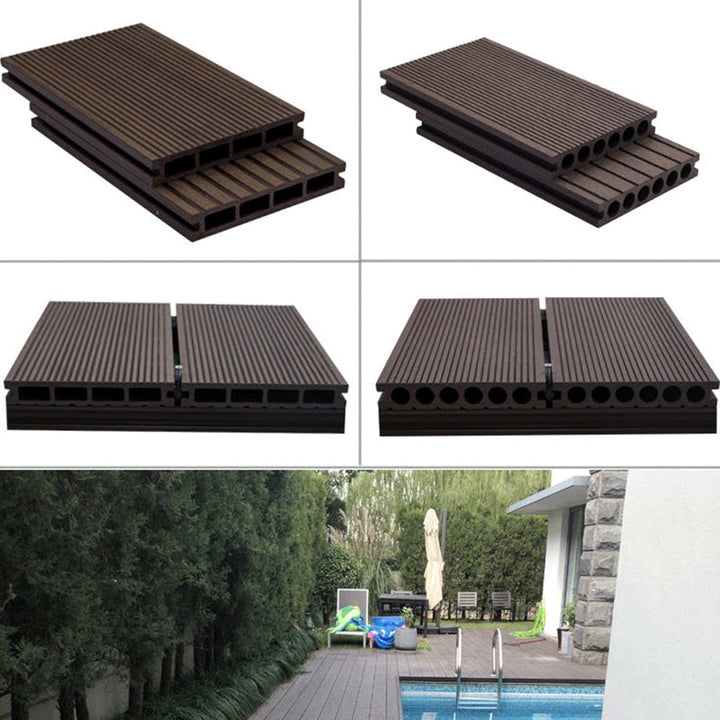 Lisslune | Outdoor Wood Decking Waterproof Striped Pattern Floorboard