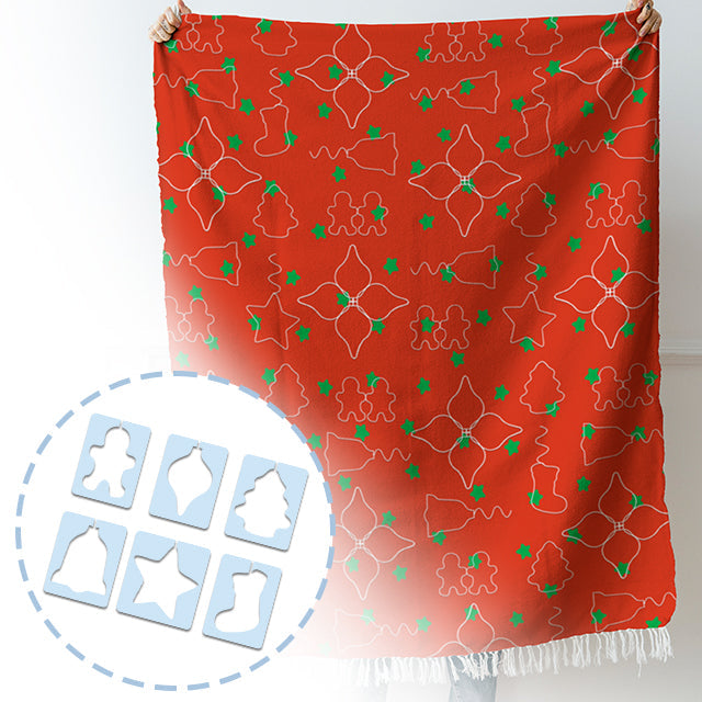 Lisslune | Christmas Motif Quilting Template Set (6 PCS)  - With Instructions