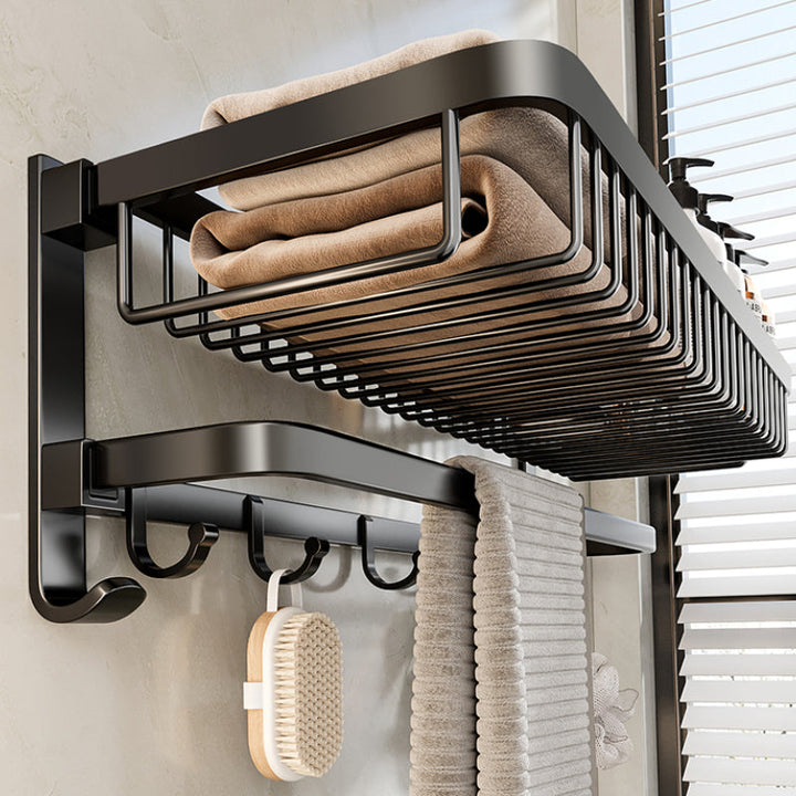 Lisslune | Modern Bathroom Accessories Set Black Bath Shelf Bath Accessories Set