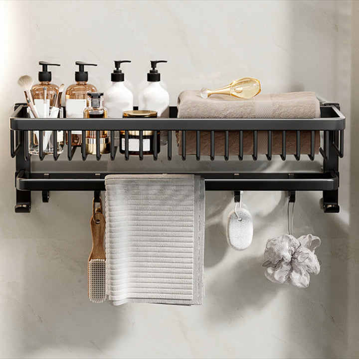 Lisslune | Modern Bathroom Accessories Set Black Bath Shelf Bath Accessories Set