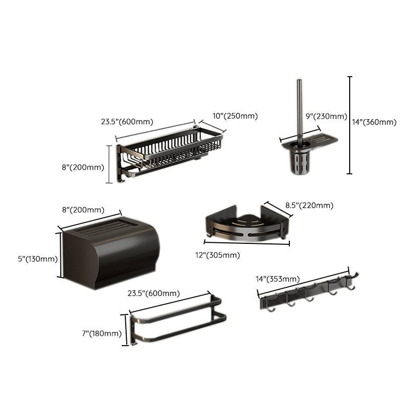 Lisslune | Modern Bathroom Accessories Set Black Bath Shelf Bath Accessories Set