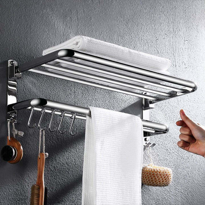 Lisslune | Modern Stainless Steel Bath Shelf Paper Holder Bathroom Accessory Set