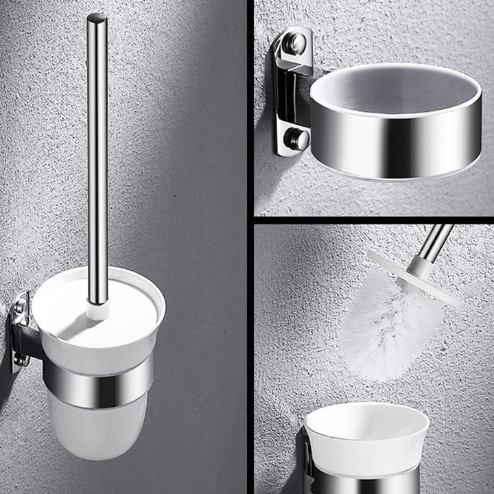 Lisslune | Modern Stainless Steel Bathroom Shelf Paper Holder Bathroom Accessory Set