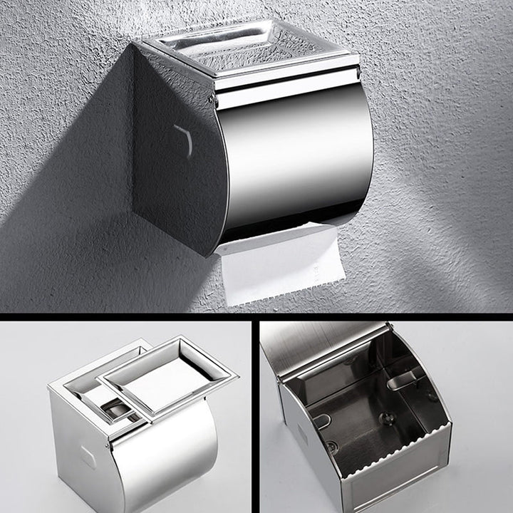 Lisslune | Modern Stainless Steel Bath Shelf Paper Holder Bathroom Accessory Set