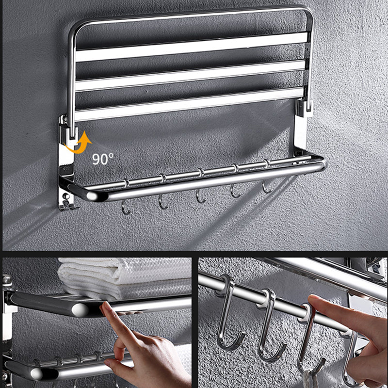 Lisslune | Modern Stainless Steel Bath Shelf Paper Holder Bathroom Accessory Set