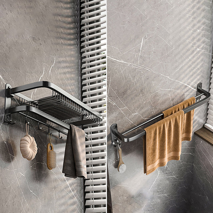Lisslune | Modern gray bathroom accessory set bathroom shelf bath hardware set
