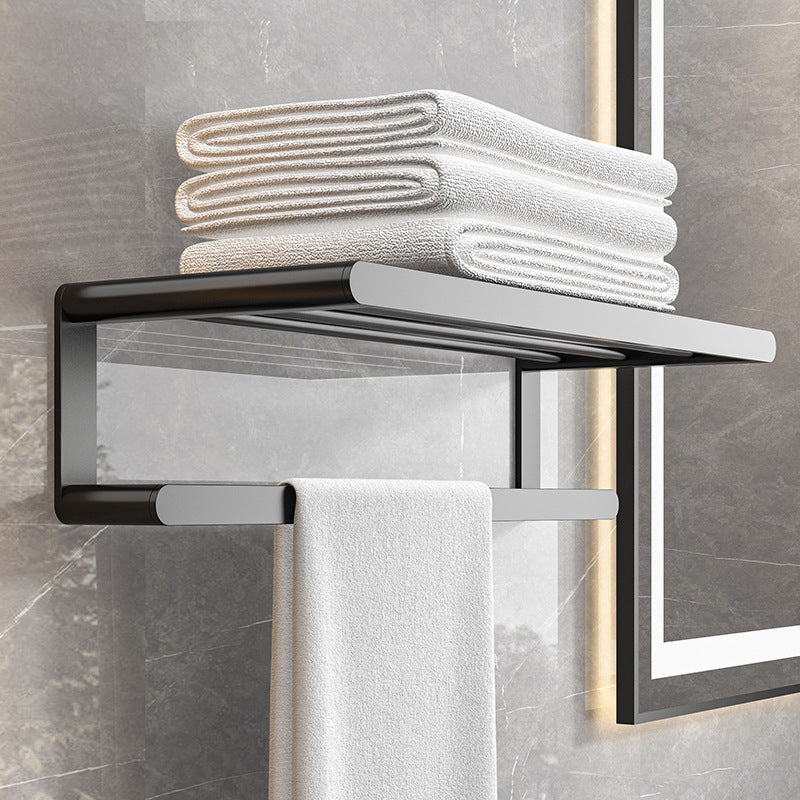 Lisslune | Modern Bathroom Set with Bath Shelf/Towel Holder & Paper Holder Black Bathroom Hardware