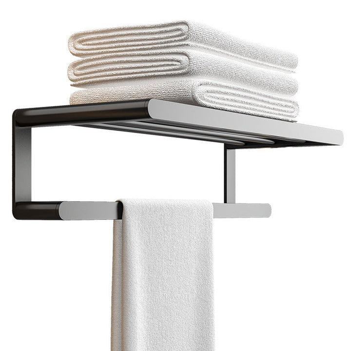Lisslune | Modern Bathroom Set with Bath Shelf/Towel Holder & Paper Holder Black Bathroom Hardware
