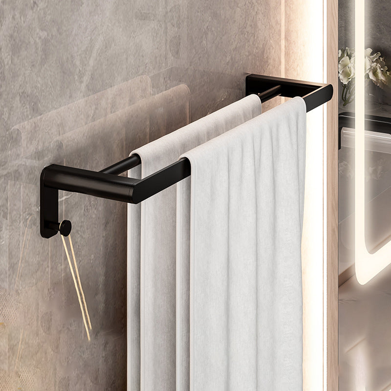 Lisslune | Modern Bathroom Set with Bath Shelf/Towel Holder & Paper Holder Black Bathroom Hardware