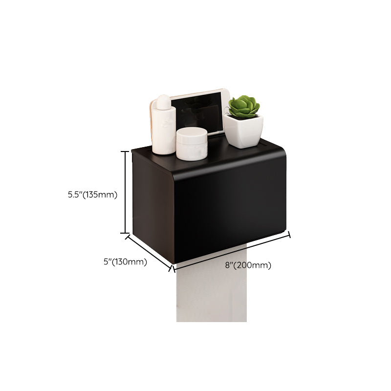 Lisslune | Modern Bathroom Set with Bath Shelf/Towel Holder & Paper Holder Black Bathroom Hardware