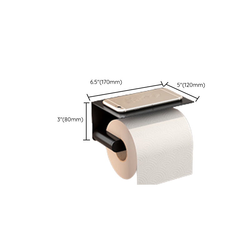 Lisslune | Modern Bathroom Set with Bath Shelf/Towel Holder & Paper Holder Black Bathroom Hardware