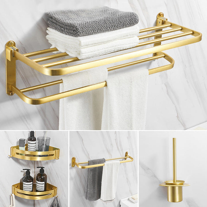 Lisslune | Modern Bathroom Hardware Paper Holder Bathroom Shelf Gold Bathroom Accessories Set