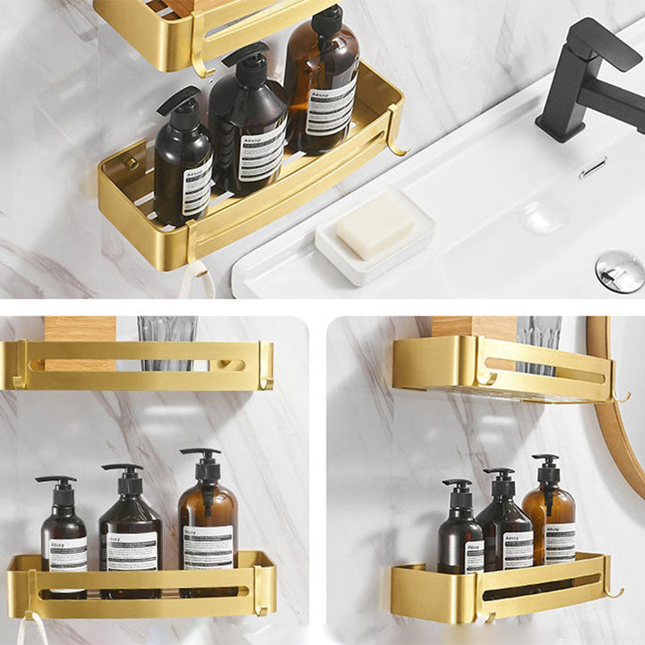 Lisslune | Modern Bathroom Hardware Paper Holder Bathroom Shelf Gold Bathroom Accessories Set