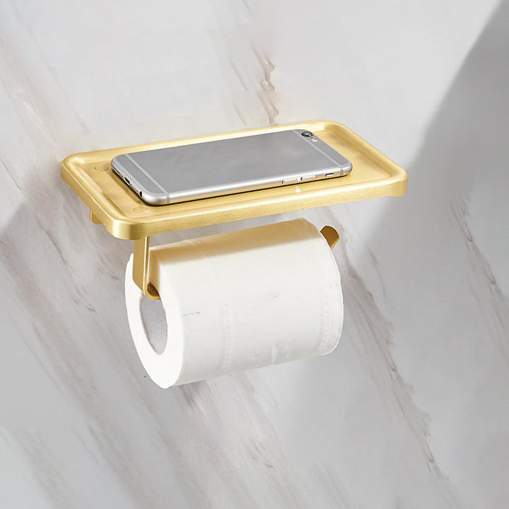 Lisslune | Modern Bathroom Hardware Paper Holder Bathroom Shelf Gold Bathroom Accessories Set