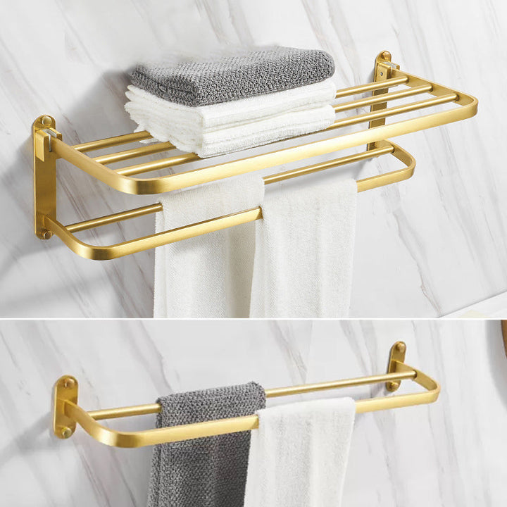 Lisslune | Modern Bathroom Hardware Paper Holder Bathroom Shelf Gold Bathroom Accessories Set