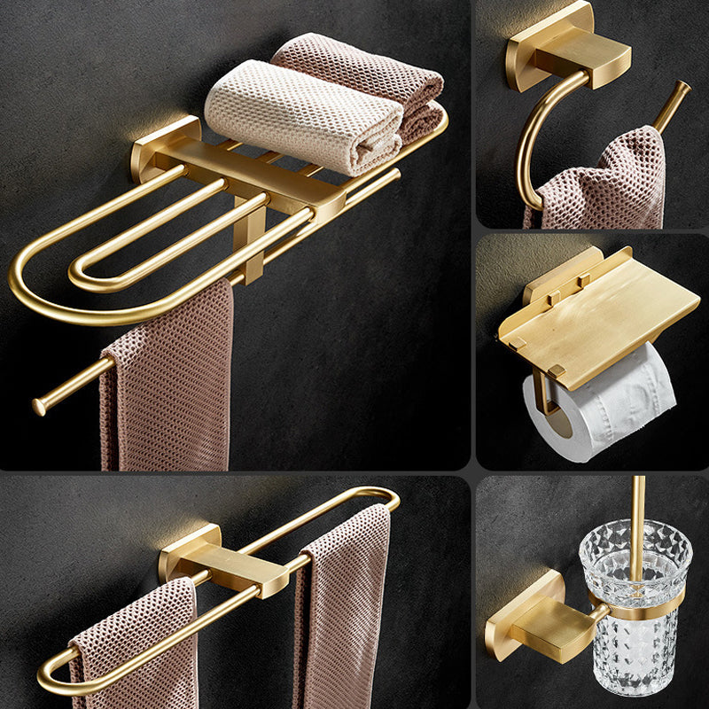 Lisslune | Traditional Golden Bath Accessories Set Brass Bathroom Accessories Kit