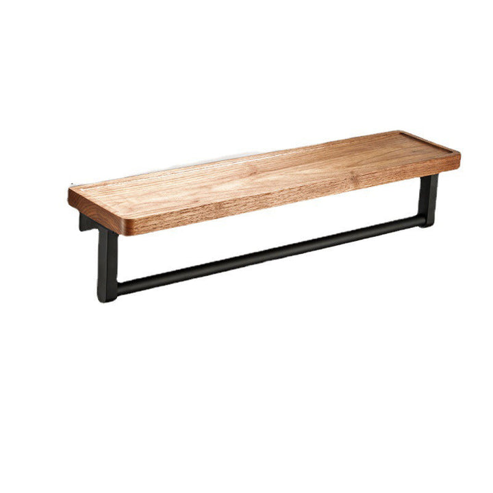 Lisslune | Wood and Aluminum Bath Accessory Set Black Bathroom Accessory Kit