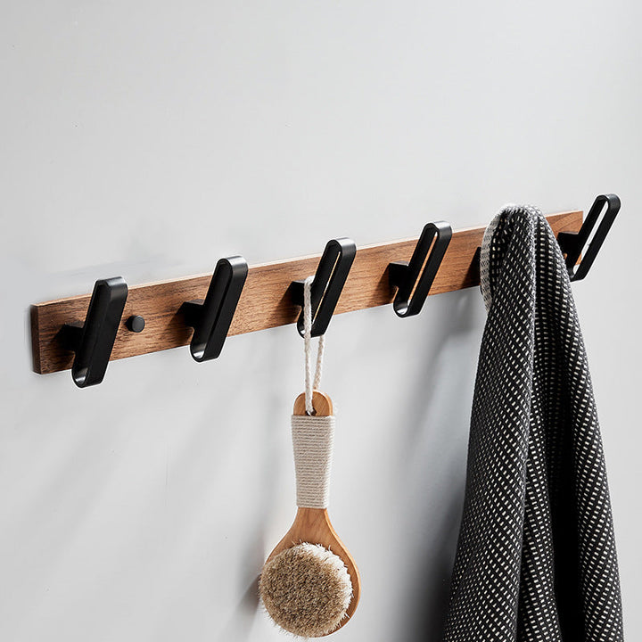 Lisslune | Wood and Aluminum Bath Accessory Set Black Bathroom Accessory Kit