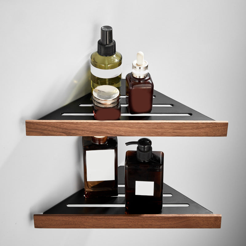 Lisslune | Wood and Aluminum Bath Accessory Set Black Bathroom Accessory Kit