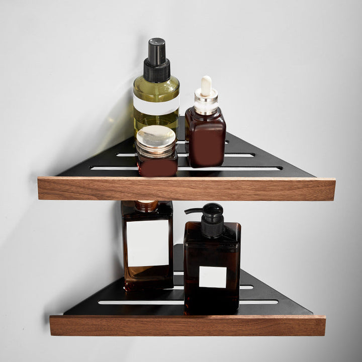 Lisslune | Wood and Aluminum Bath Accessory Set Black Bathroom Accessory Kit