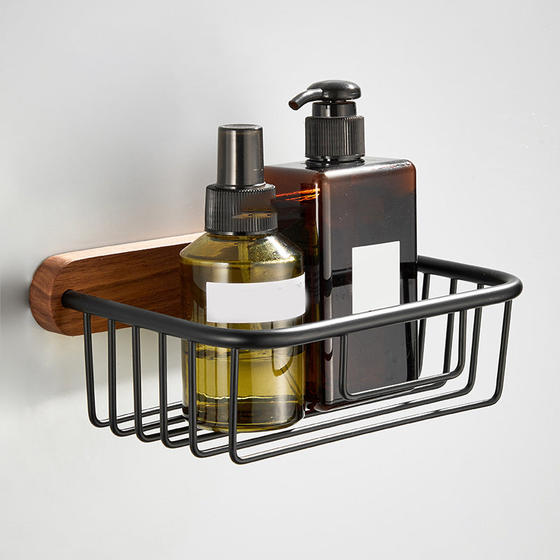 Lisslune | Wood and Aluminum Bath Accessory Set Black Bathroom Accessory Kit