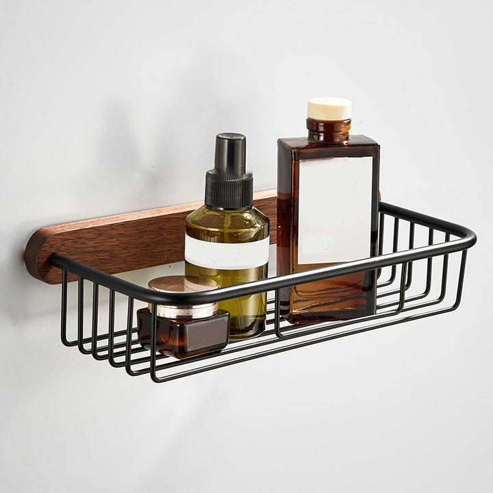 Lisslune | Wood and Aluminum Bath Accessory Set Black Bathroom Accessory Kit