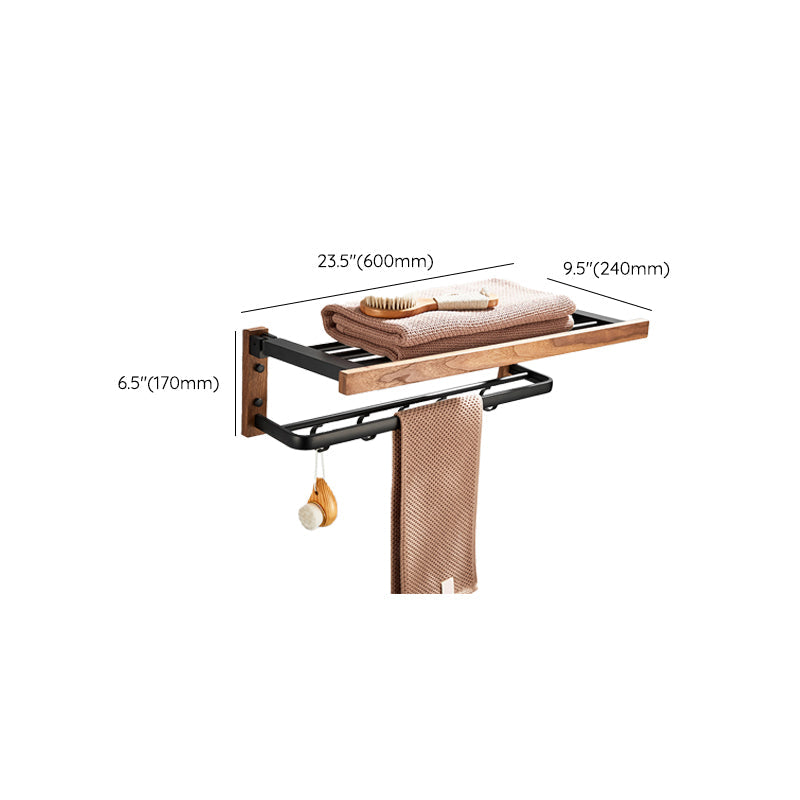 Lisslune | Wood and Aluminum Bath Accessory Set Black Bathroom Accessory Kit