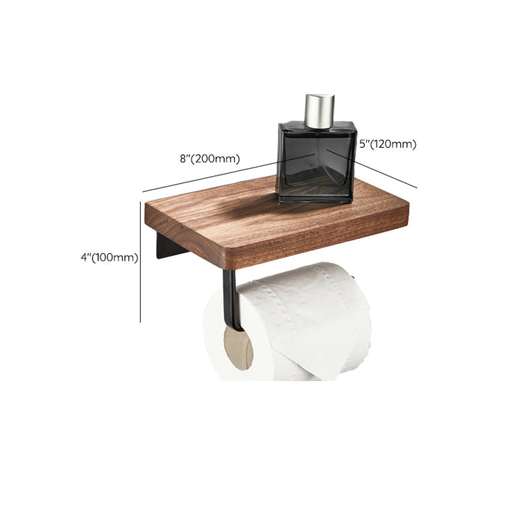 Lisslune | Wood and Aluminum Bath Accessory Set Black Bathroom Accessory Kit