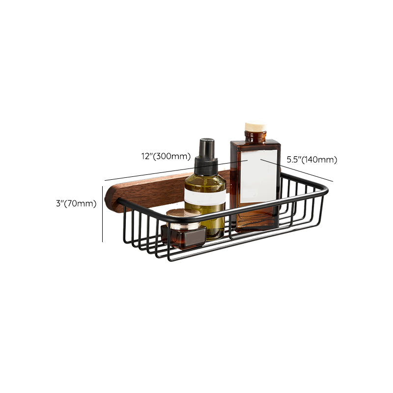 Lisslune | Wood and Aluminum Bath Accessory Set Black Bathroom Accessory Kit