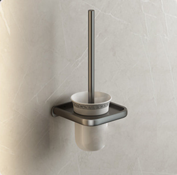 Lisslune | Contemporary Bathroom Accessory Set Grey Aluminum Bathroom Accessory Kit