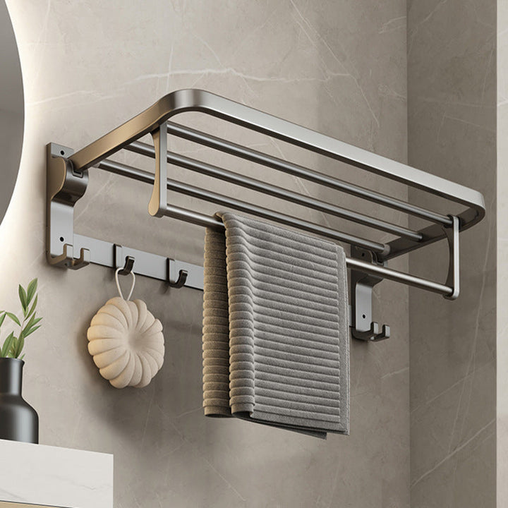 Lisslune | Contemporary Bathroom Accessory Set Grey Aluminum Bathroom Accessory Kit