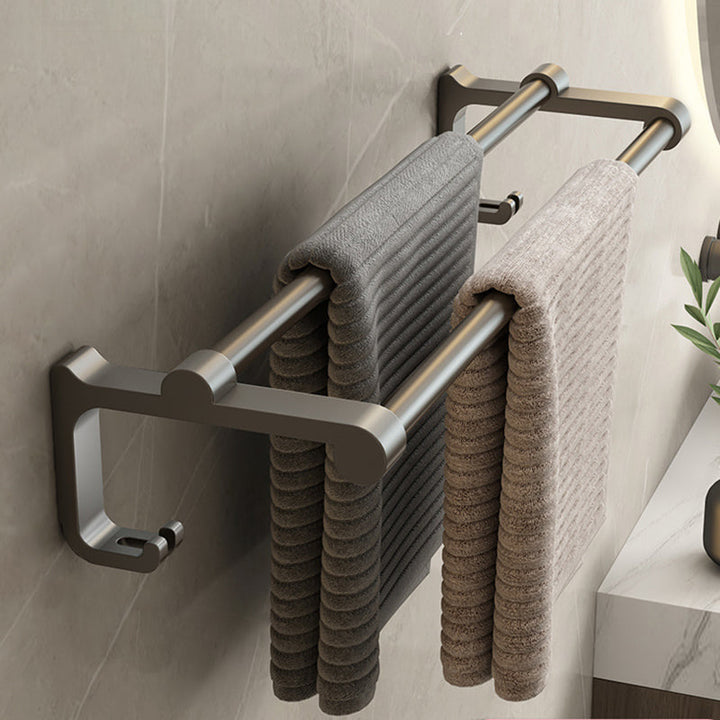 Lisslune | Contemporary Bathroom Accessory Set Grey Aluminum Bathroom Accessory Kit