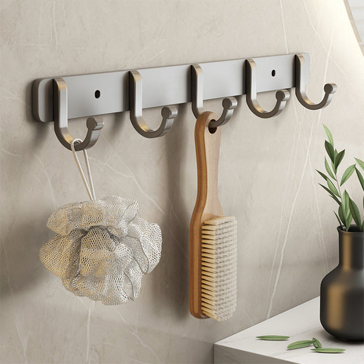 Lisslune | Contemporary Bathroom Accessory Set Grey Aluminum Bathroom Accessory Kit
