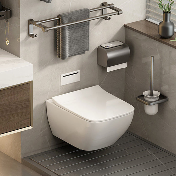 Lisslune | Contemporary Bathroom Accessory Set Grey Aluminum Bathroom Accessory Kit