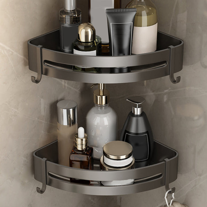 Lisslune | Contemporary Bathroom Accessory Set Grey Aluminum Bathroom Accessory Kit