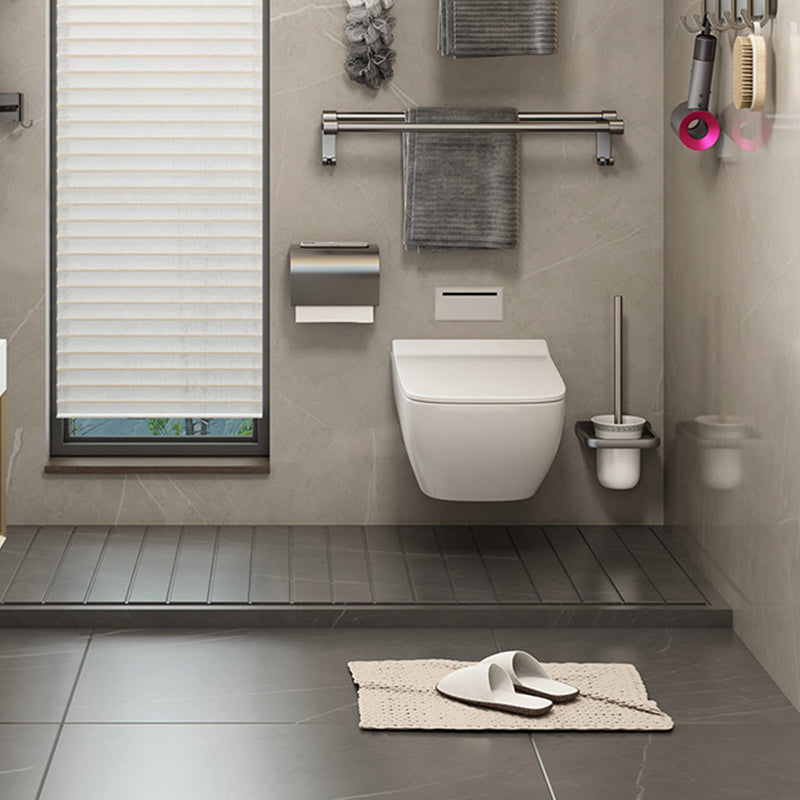 Lisslune | Contemporary Bathroom Accessory Set Grey Aluminum Bathroom Accessory Kit