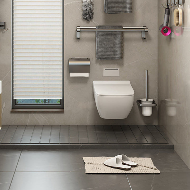 Lisslune | Contemporary Bathroom Accessory Set Grey Aluminum Bathroom Accessory Kit
