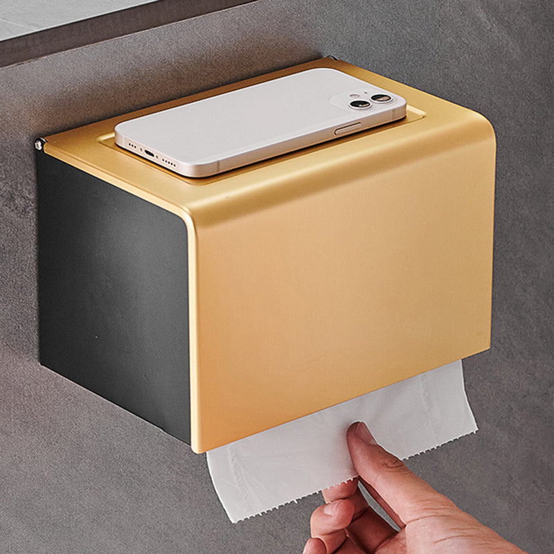 Lisslune | Contemporary Bathroom Accessory Set Black & Golden Bath Shelf/Towel Bar