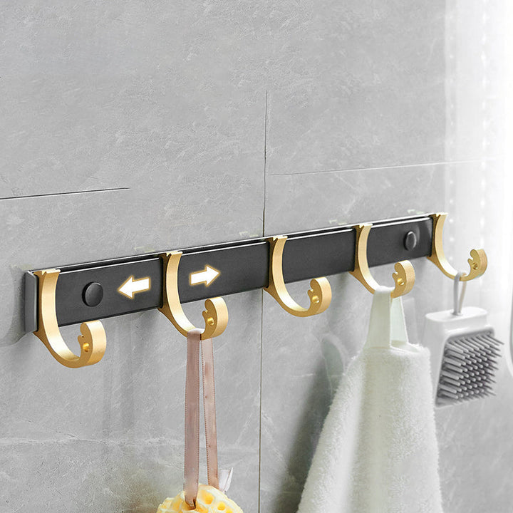 Lisslune | Contemporary Bathroom Accessory Set Black & Golden Bath Shelf/Towel Bar