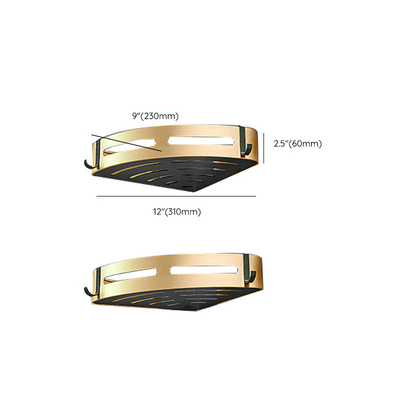 Lisslune | Contemporary Bath Accessories Set Black & Golden Bath Shelf/Towel Bar
