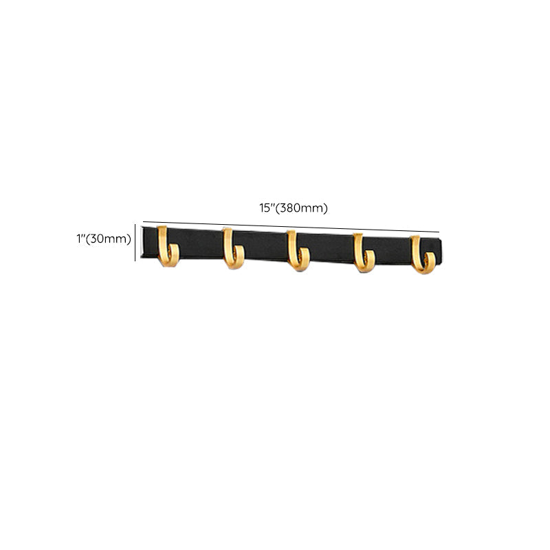 Lisslune | Contemporary Bath Accessories Set Black & Golden Bath Shelf/Towel Bar