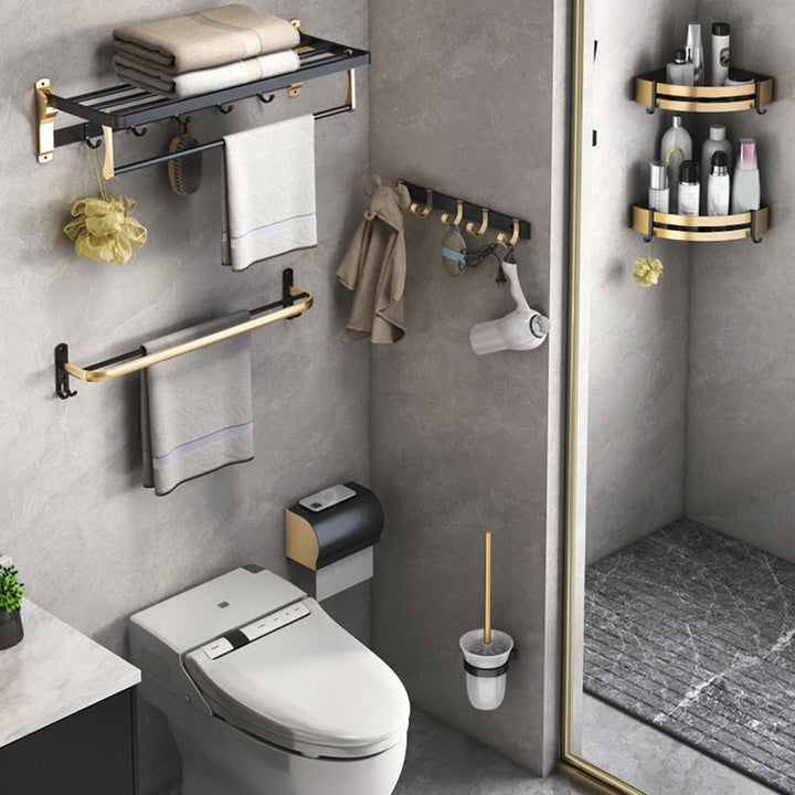 Lisslune | Black & Brass Bathroom Set Modern Style Bathroom Accessories As Individual Piece Or As Set
