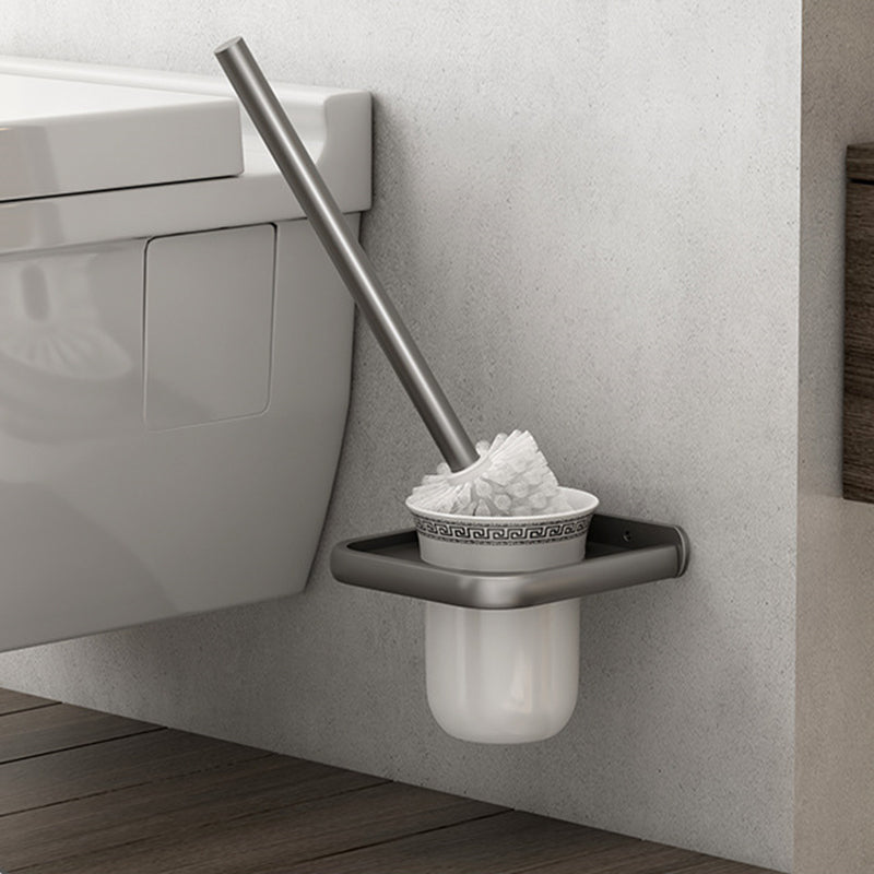 Lisslune | Gray contemporary bathroom accessory set Bathroom shelf/towel holder & bathrobe hook incl.