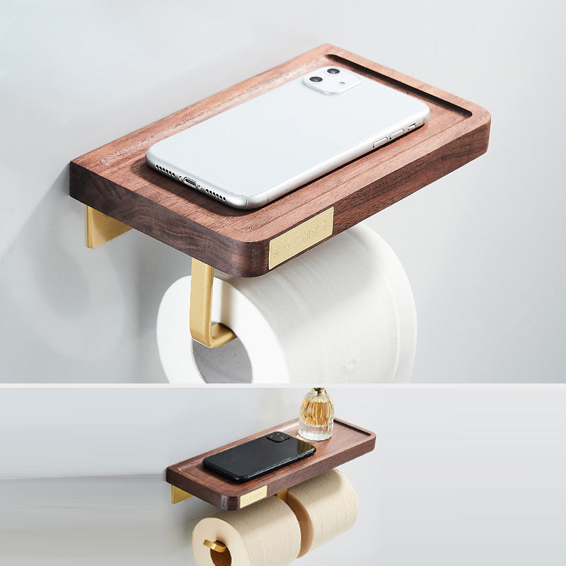 Lisslune | Wood and Aluminum Bath Hardware Set Golden Bathroom Accessories Set