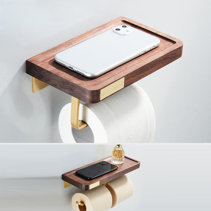 Lisslune | Wood and Aluminum Bath Hardware Set Golden Bathroom Accessories Set