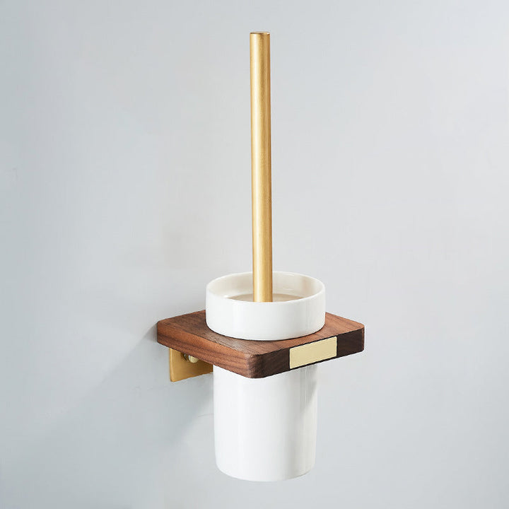 Lisslune | Wood and Aluminum Bath Hardware Set Golden Bathroom Accessories Set