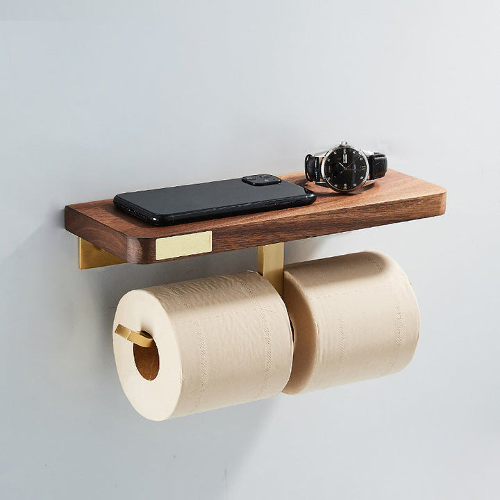 Lisslune | Wood and Aluminum Bath Hardware Set Golden Bathroom Accessories Set