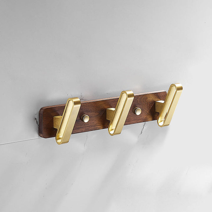 Lisslune | Wood and Aluminum Bath Hardware Set Golden Bathroom Accessories Set